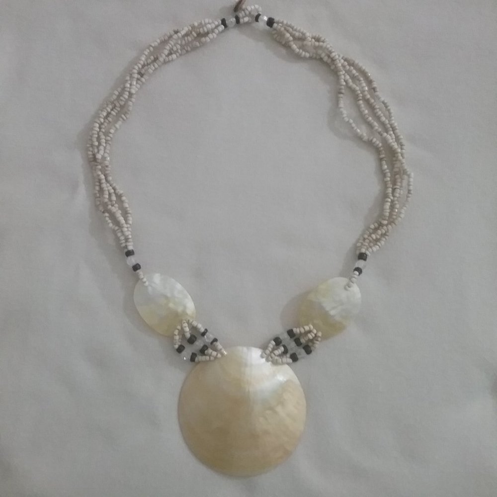 Natural shells and bead necklace.